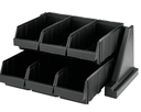 Cambro 6RS6110 Versa Black 6-Bin 20" x 17" x 9" Organizer Rack