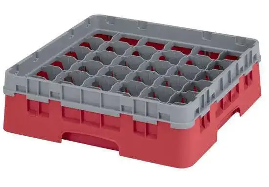 RED CAMRACK CUSTOMIZABLE 36 COMPARTMENT 3 5/8" GLASS RACK Model CAM-36S318163