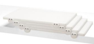 Package 4 Polyethylene cutting boards 50x35x2 cm white with non -slip standings Model EUROCEPPI-CF4TP50352SF