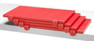 Package 4 Polyethylene cutting boards with non -slip standings Model EUROCEPPI-CF4TPRC50402S