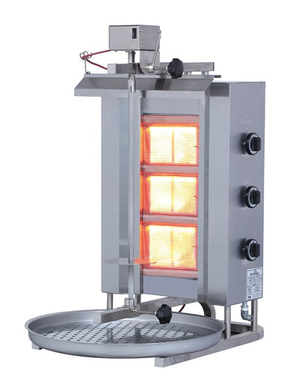 ATALAY ADG-3U Gas Doner Kebab Machine, 3 Burners, Top Motor