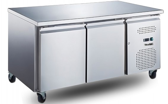 ثلاجة ستانلس ستيل تحت الطاولة ببابين