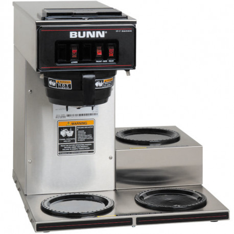 [BUNN-1004] BUNN O MATIC-13300.0057 VP17A-3 Low Profile Pourover Coffee Brewer with 3 Warmers