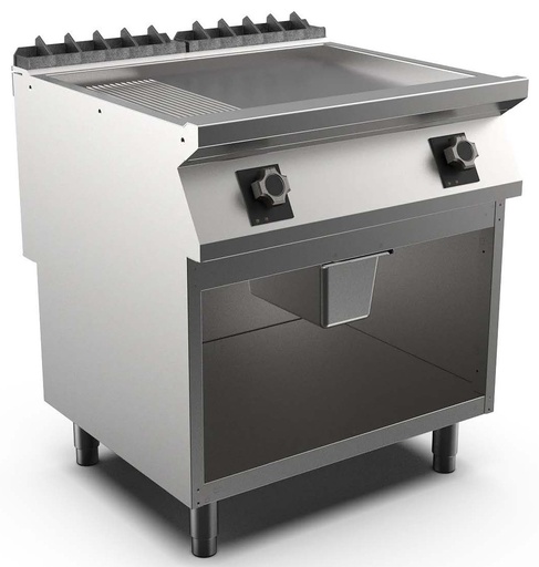 [COBALT-1137] COBALT-FT98EMG Electric griddle top with 2/3 smooth and 1/3 ribbed plate on open stand 400/3N 60Hz